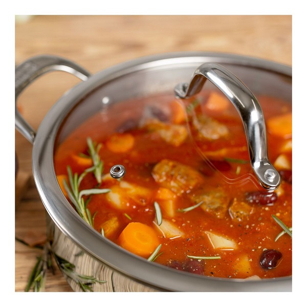 تابه درب دار استیل 28 سانت - تصویر 2